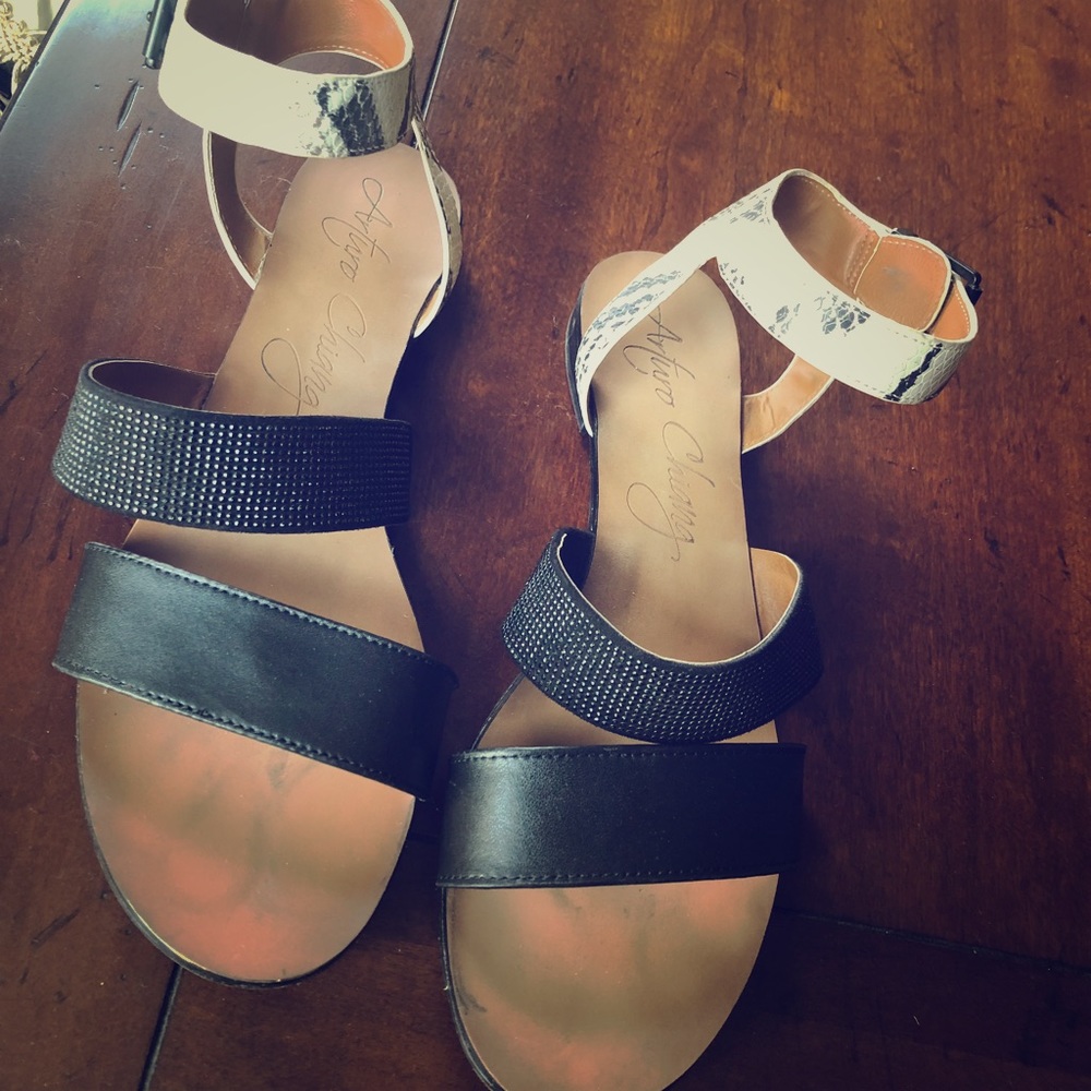 Snake skin sandals